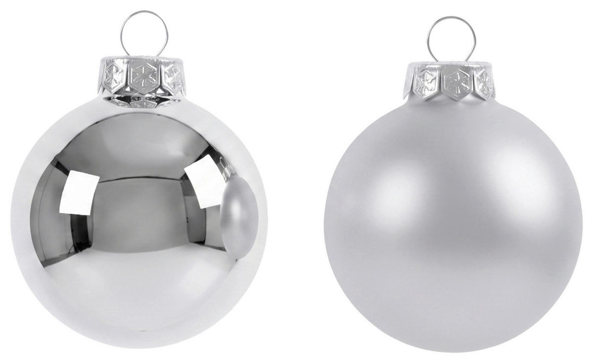 CHRISTBAUMKUGEL Noel Silberfarben, 15-teilig - Silberfarben, Glas (1/1/1cm) - Mömax