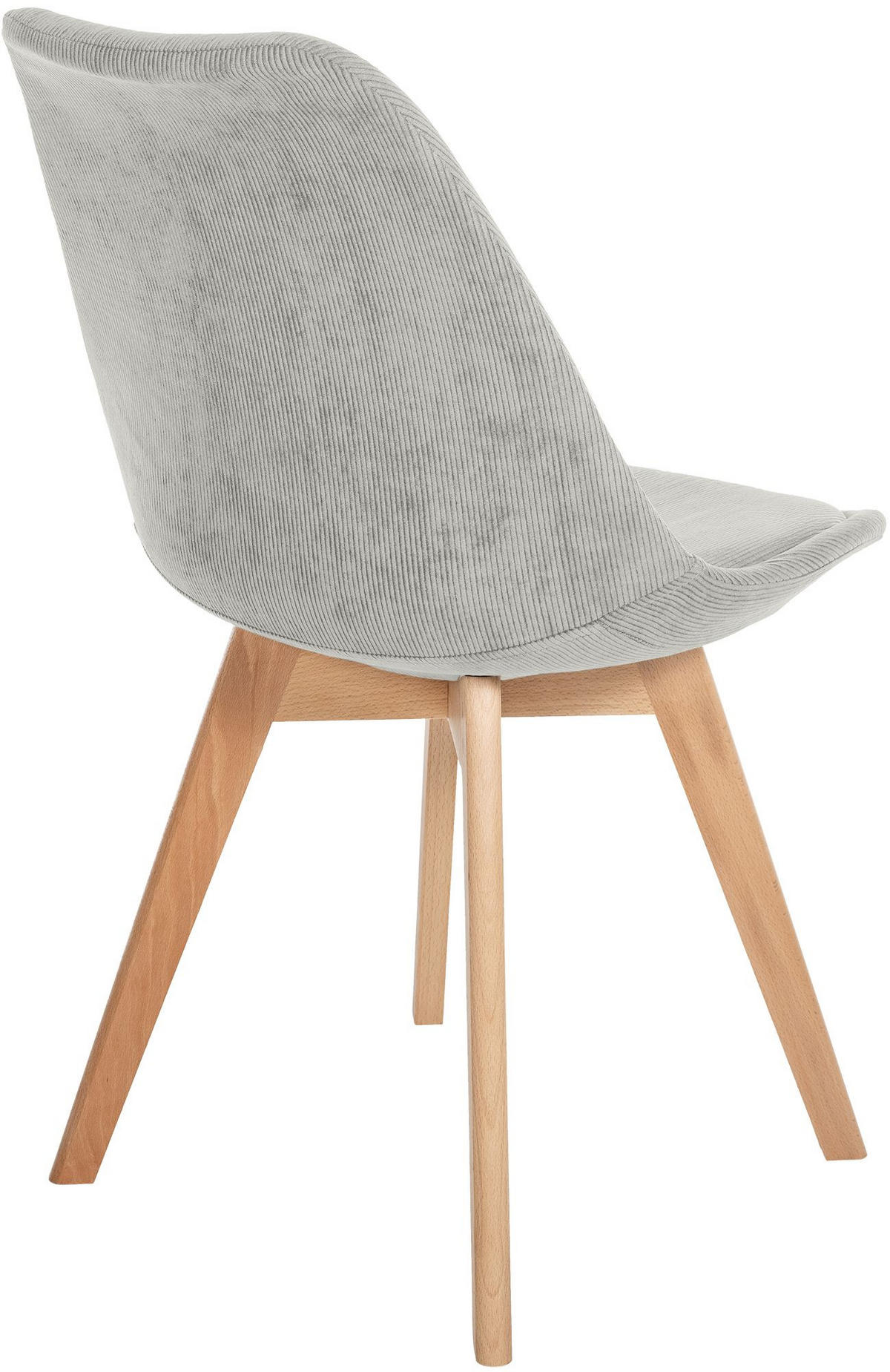 STUHL 4 Cord Grau - Eukalyptusholzfarben/Grau, Holz/Textil (49/83/50cm) - CLP