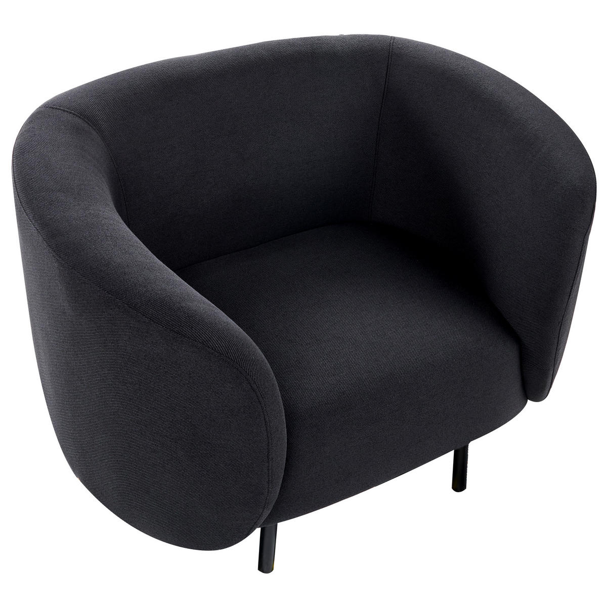 SESSEL Schwarz Loen - Schwarz, Textil (105/79/70cm) - Beliani