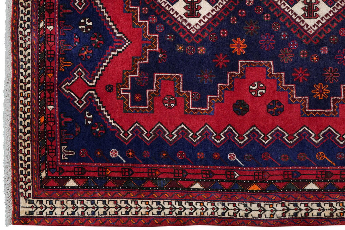 TEPPICH Afshar Blau 232/165 cm Schurwolle - Blau, Textil (165/232cm) - Looma