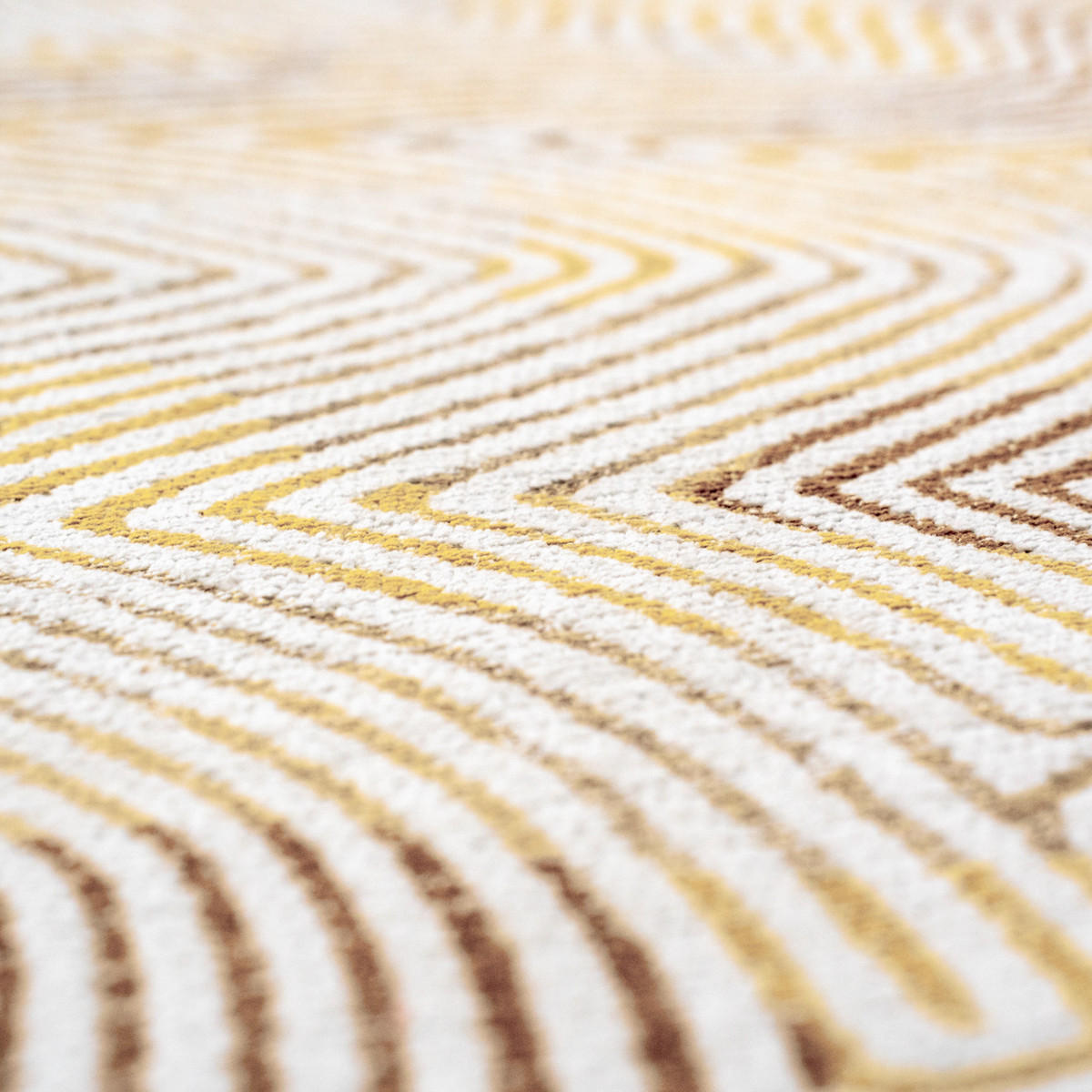 TEPPICH Yellow Hippy Coral 240/240 cm - Gelb, Textil (240/240cm) - Louis De Poortere