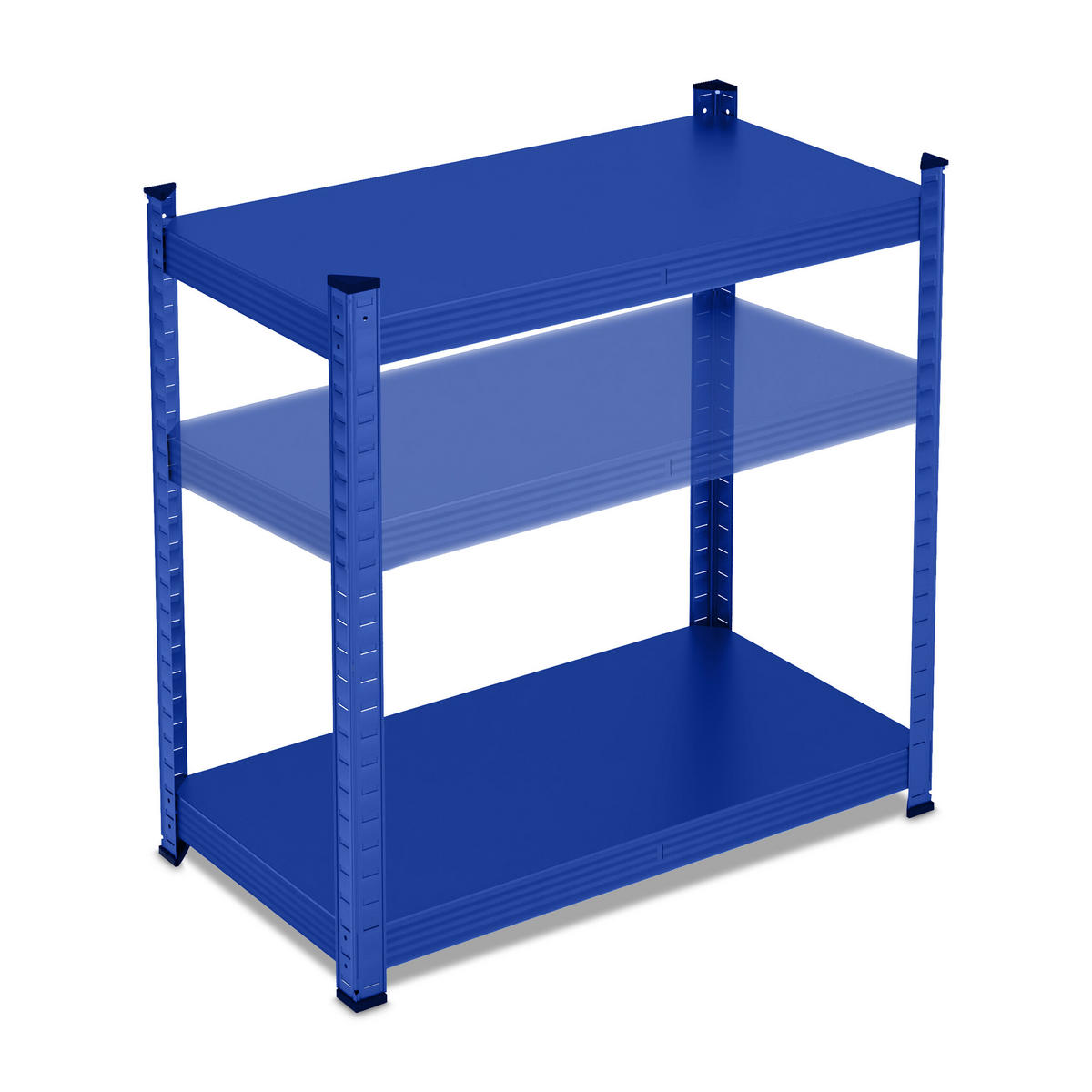 SCHWERLASTREGAL - Blau, Kunststoff/Metall (75/150/30cm) - Relaxdays