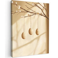 LEINWANDBILD Beige - Osterkuchen - Eier Wandbild Wohnzimmer 60x80 cm - Beige, Textil (60/80cm) - MuchoWow