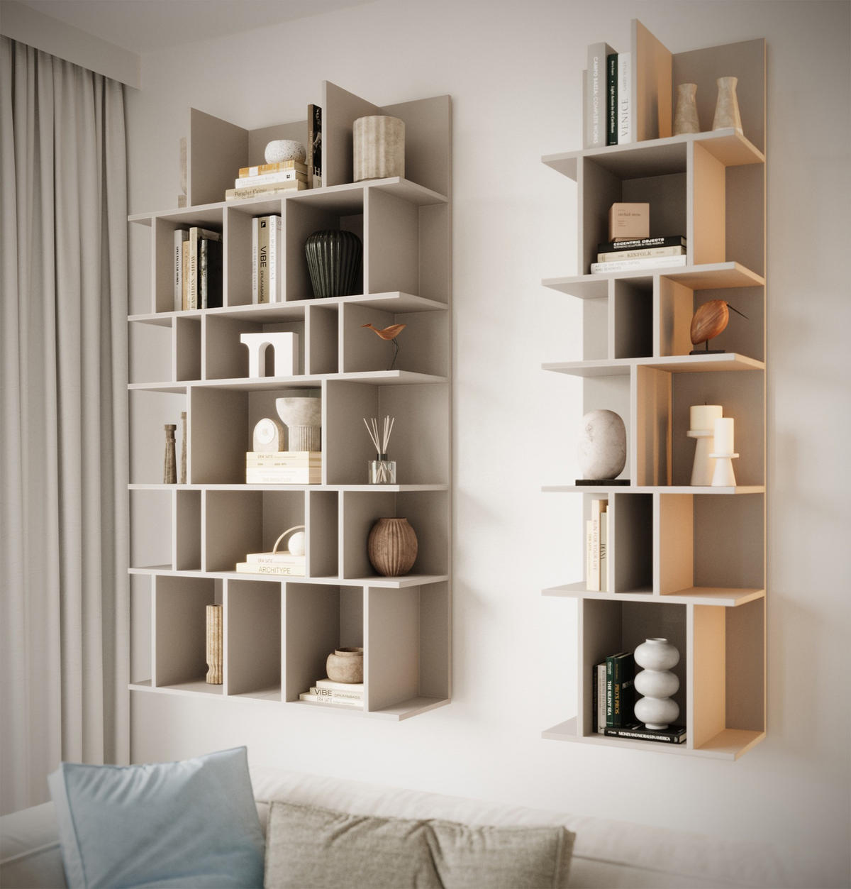 WANDREGAL Bemmi Greige 50 cm - Taupe, Holzwerkstoff (50/180/30cm) - Selsey