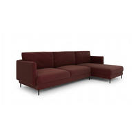 ECKSOFA Helmer Max In Stoff Baloo - Bordeaux, Holzwerkstoff/Textil (323/164cm) - Fun Möbel