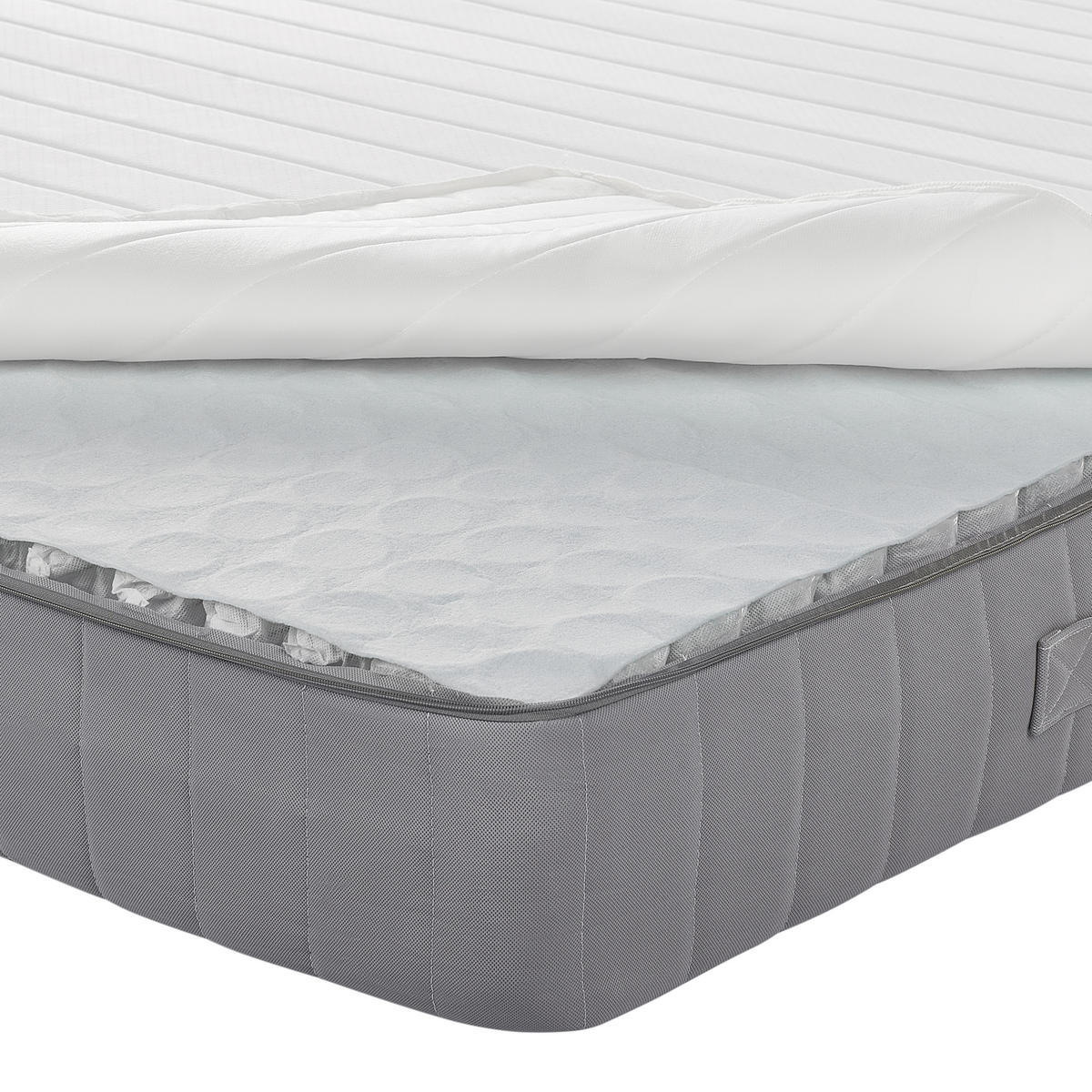 MEMORYSCHAUM-TASCHENFEDERKERNMATRATZE H2/3 Mittel 180/200 cm Breez - Weiß, Textil (180/200cm) - Beliani