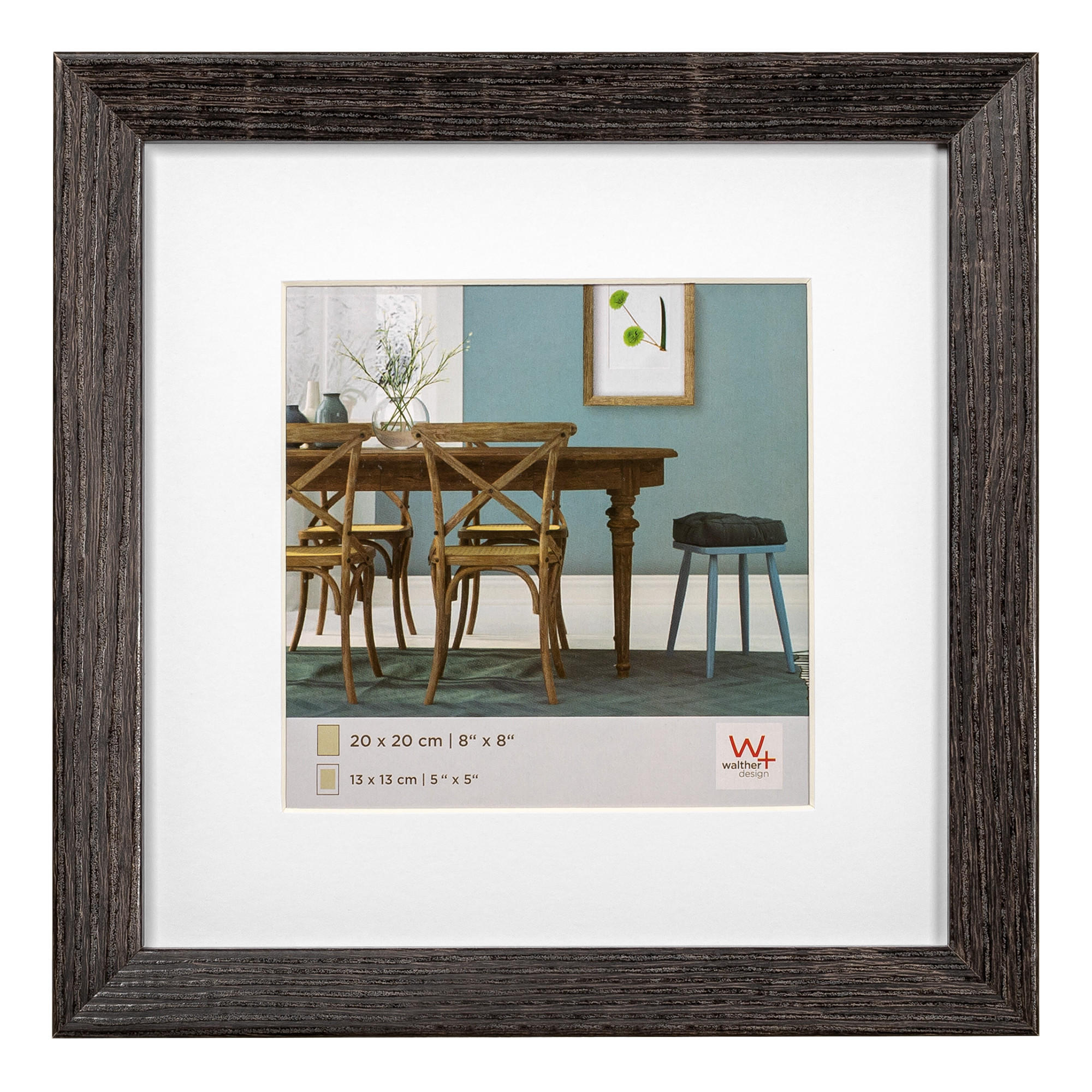 BILDERRAHMEN Fiorito Holzrahmen 20x20 cm, dunkelgrau - Grau, Holzwerkstoff (21.5/21.5/2cm) - walther design