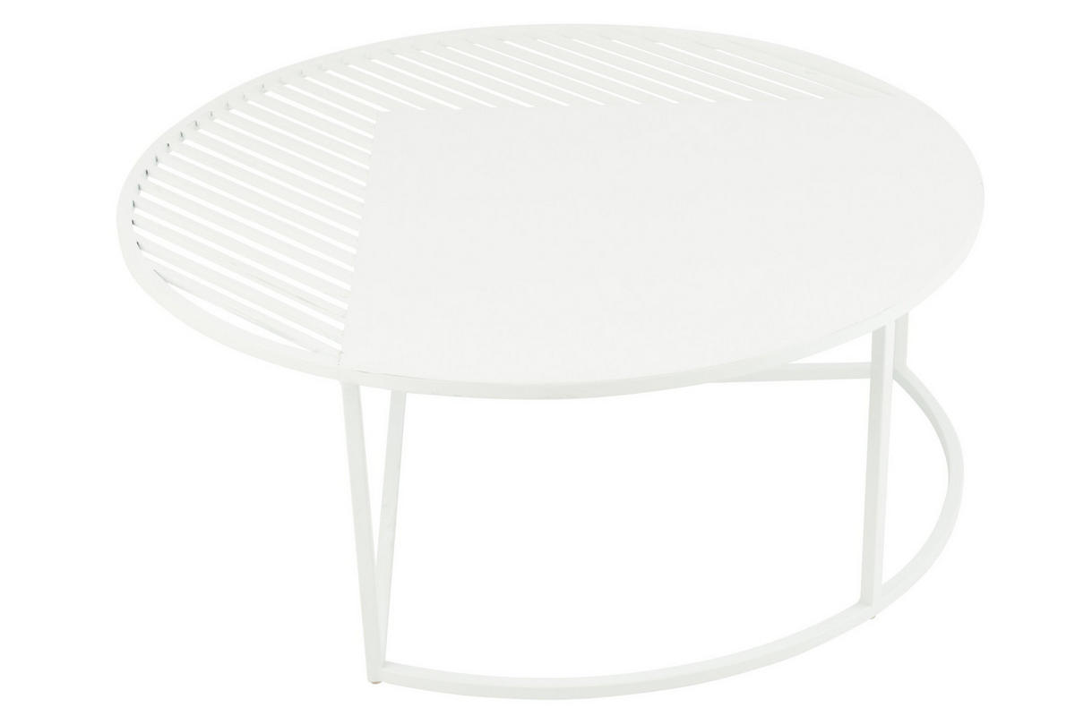 BEISTELLTISCH OUTDOOR RUND Weiß - Weiß, Metall (90/90/35cm) - J-Line
