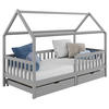 HAUSBETT NUNA 90X200 CM - Grau, Holz (96/145/207cm) - IDIMEX
