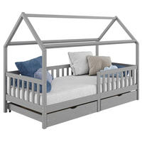 HAUSBETT NUNA 90X200 CM - Grau, Holz (96/145/207cm) - IDIMEX