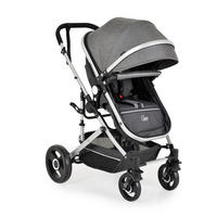 KINDERWAGEN Ciara grau schwarz Tragetasche Sportsitz Wickeltasche faltbar Sitz umkehrbar - Schwarz, Metall (94/63/103cm) - Moni