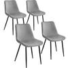STUHL 4er Set Monroe 48 x 59 x 82 5 cm grau - Grau, Kunststoff (48/82.5/59cm) - tectake
