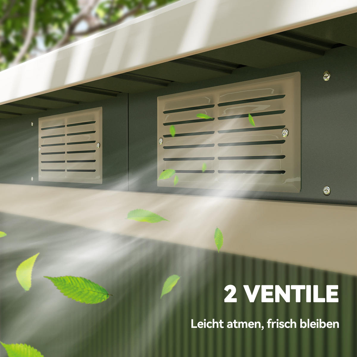 GERÄTEHAUS, Geräteschuppen mit Schiebetür, Pultdach, Stahl, Hellgrün - Hellgrün, Metall (130/172/280cm) - Outsunny