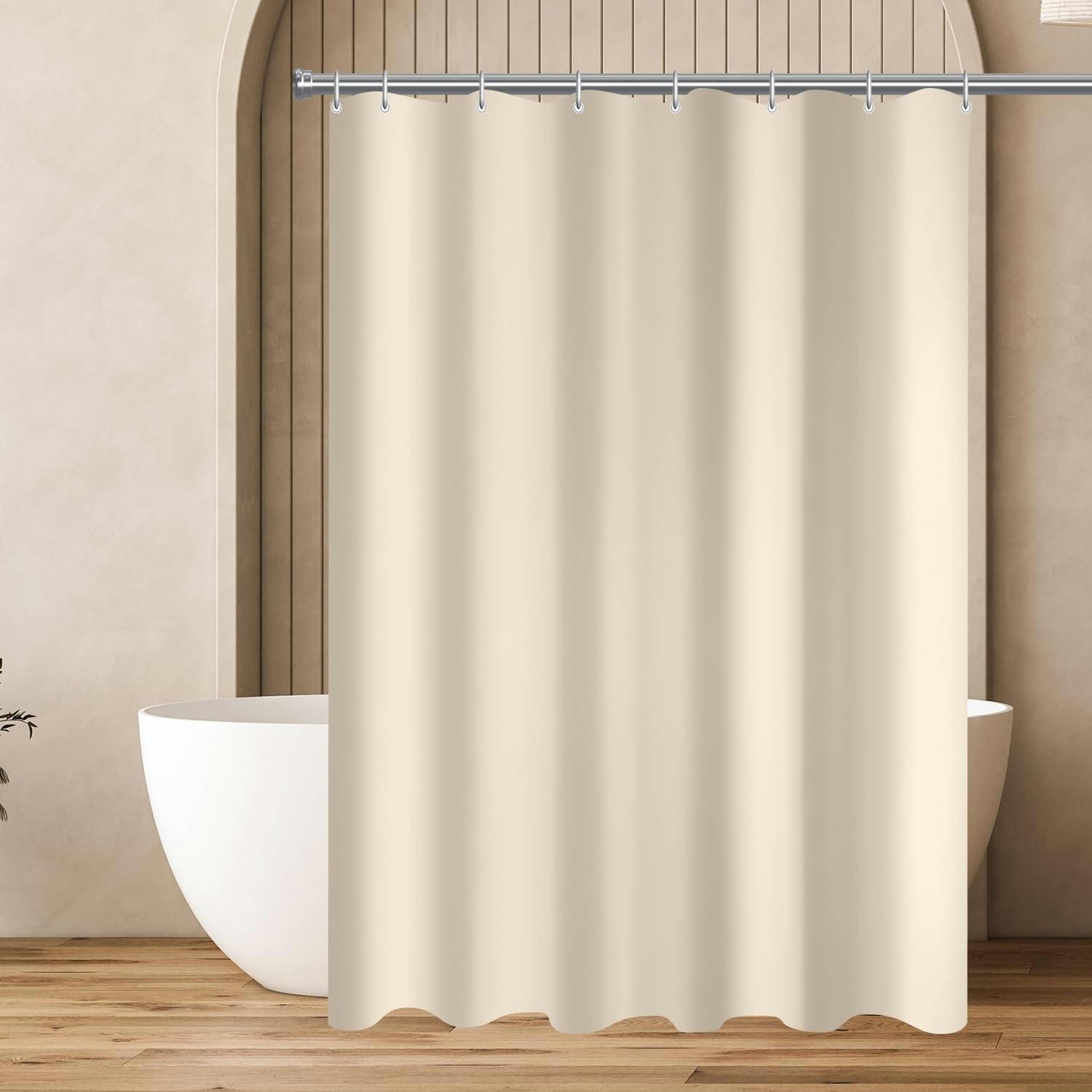 DUSCHVORHANG Beige 150 x 190 cm mit beschwertem Saum - Beige, Textil (150/190cm)