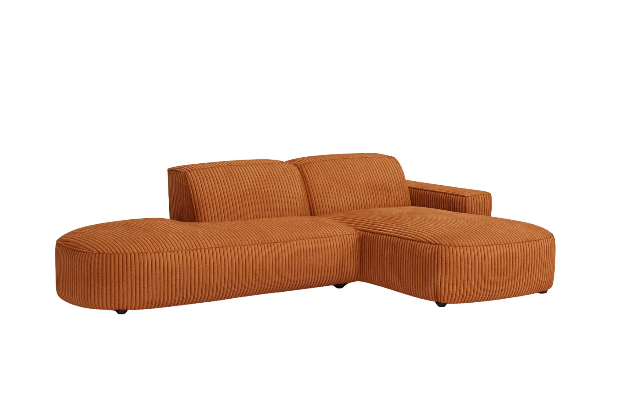 ECKSOFA Cursal Atelier, Stoff Poso, Kupfer, Rechts - Orange, Holz (284/166cm) - Kaiser Möbel