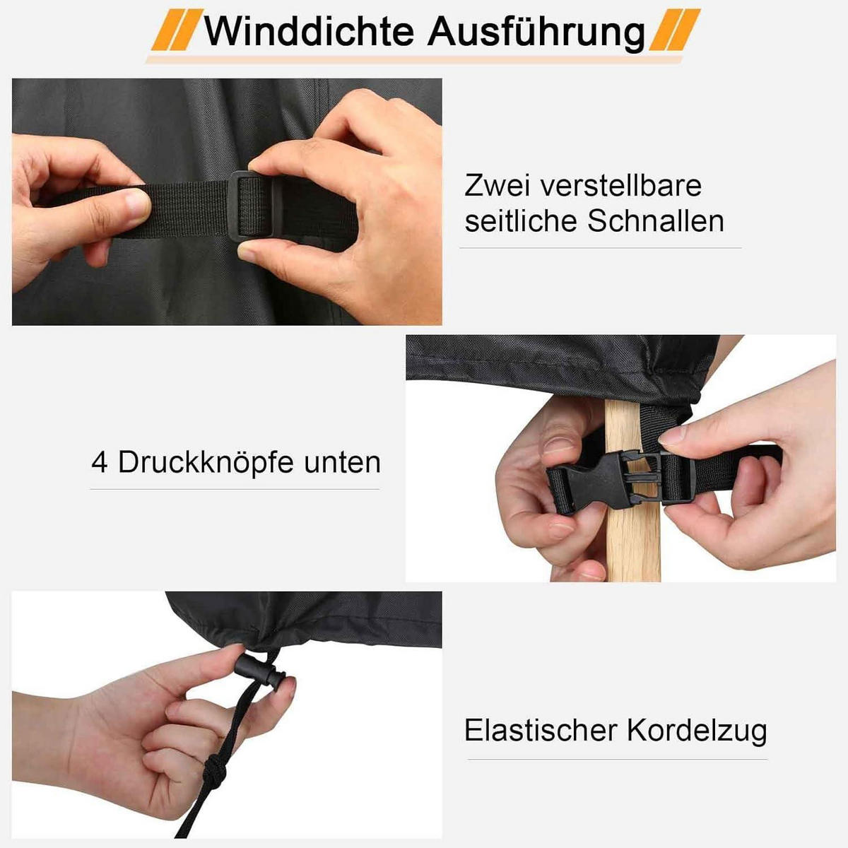 GARTENSTUHL Abdeckung 420D Oxford 80 x 85 x 60/90 cm Wasserdicht - Schwarz, Textil (80/90/85cm)