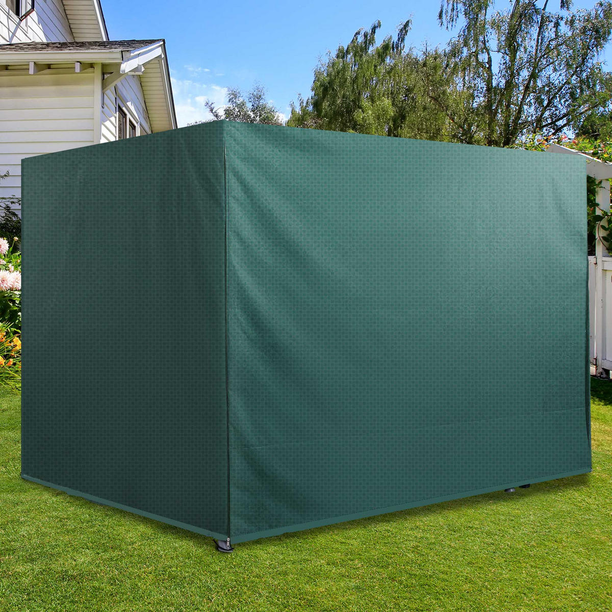 ABDECKUNG Für Hollywoodschaukel DE-06982 3-Sitzer, wasserdicht & winterfest Grün - Dunkelgrün, Kunststoff (155/150/215cm) - ComfortXL