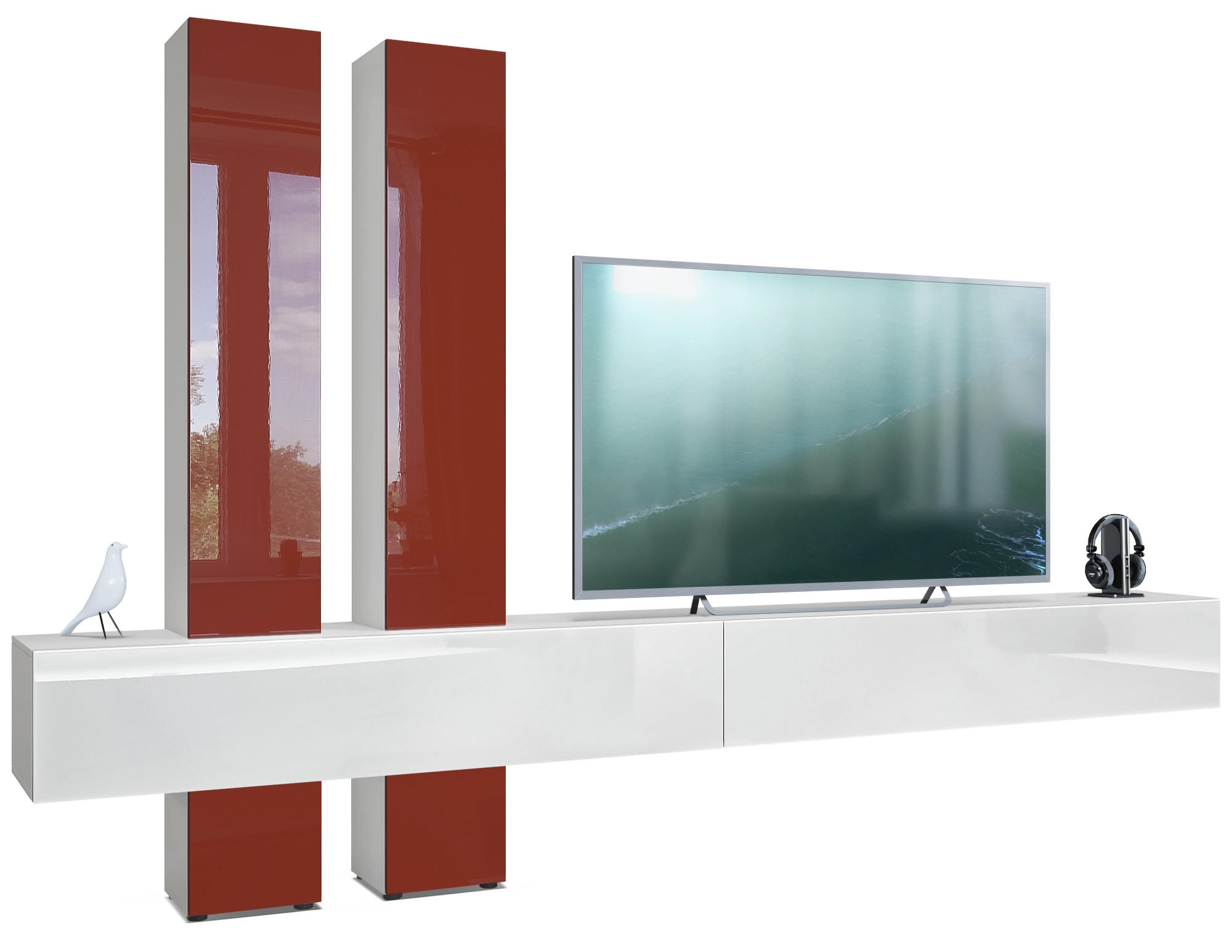 Vladon Wohnwand Bordeaux 330x204x39 cm