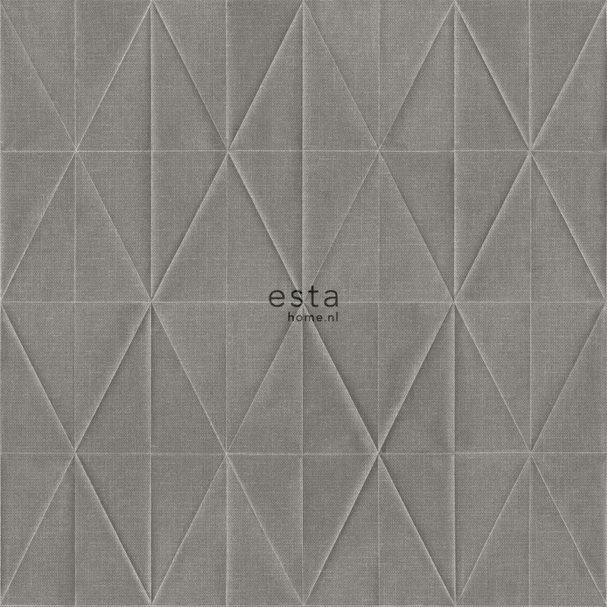 TAPETE Origami-Muster 53 cm x 10.05 m - Grau, Papier (53/1000cm) - ESTAhome