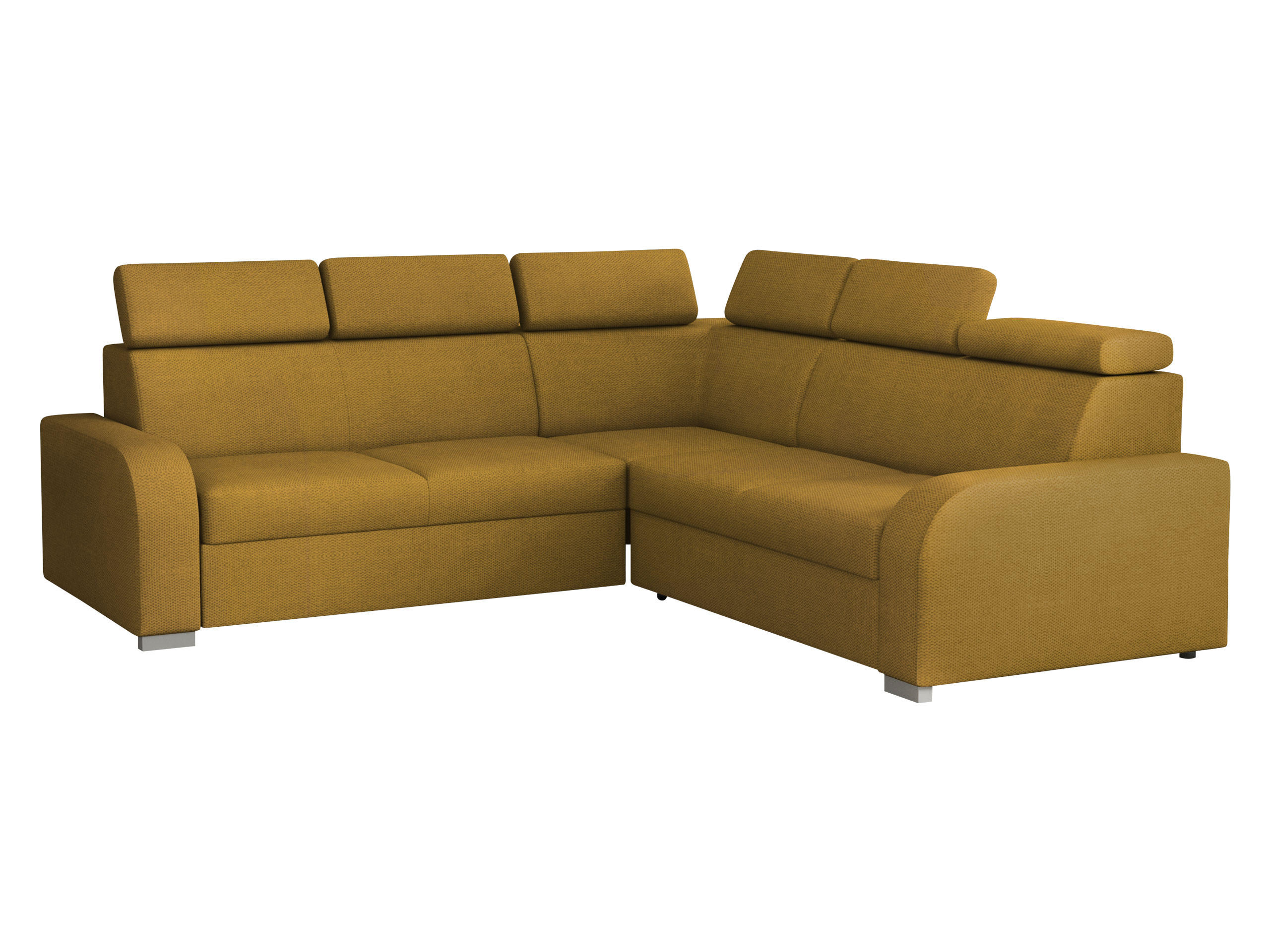 ECKSOFA Oslo 2rR2p - Gelb/Silberfarben, Holz/Kunststoff (250/250cm) - MIRJAN24