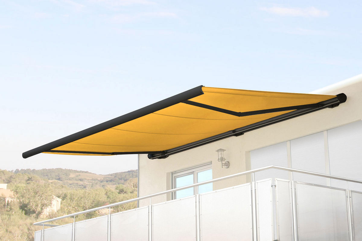 ELEKTRISCHE KASSETTENMARKISE Gelb, Anthrazit - Gelb/Anthrazit, Textil (450/23/300cm) - MCW