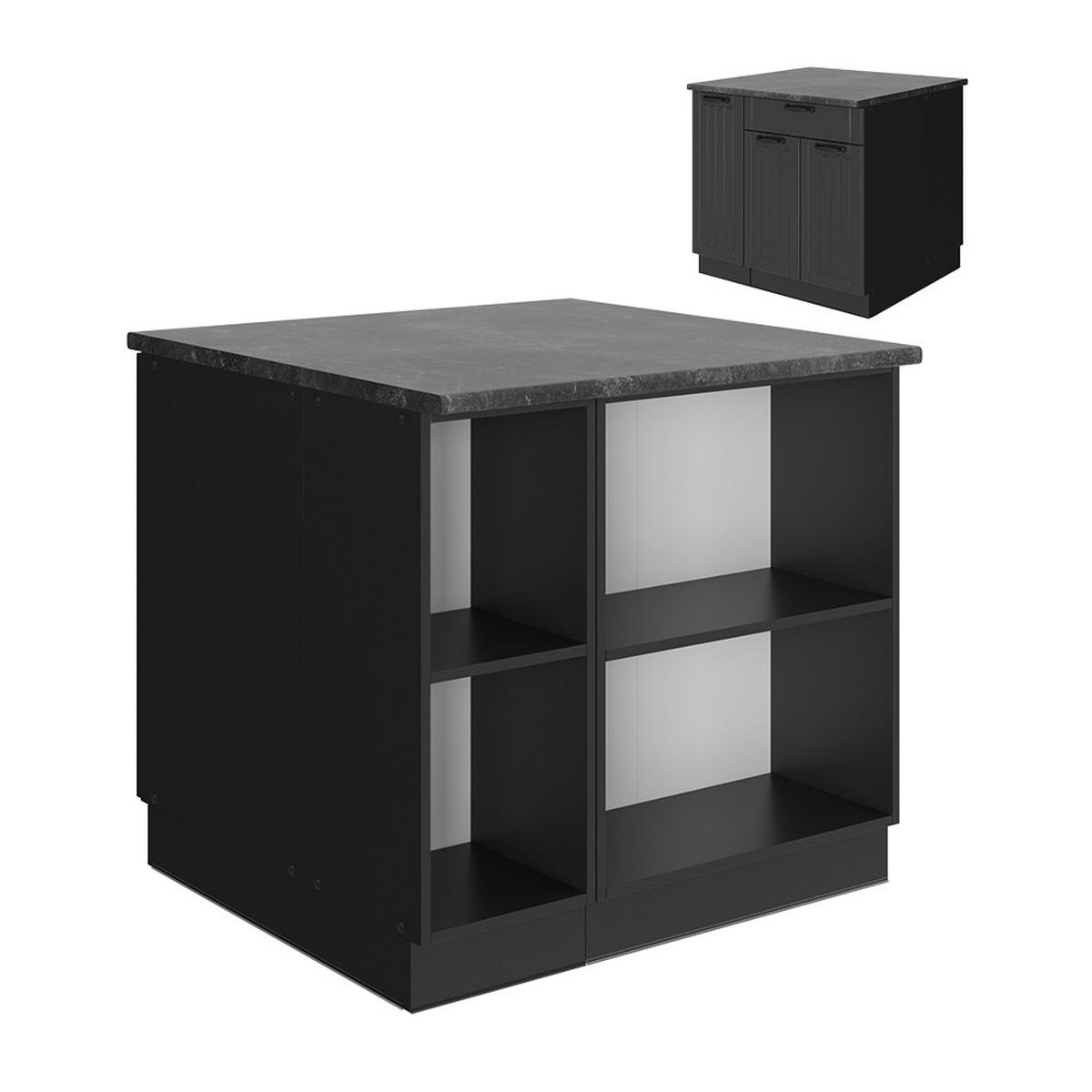 KUCHYŇSKÝ OSTROV Fame-Line Tmavě šedá - tmavě šedá/antracitová, kompozitní dřevo (90/82/60cm) - Vicco