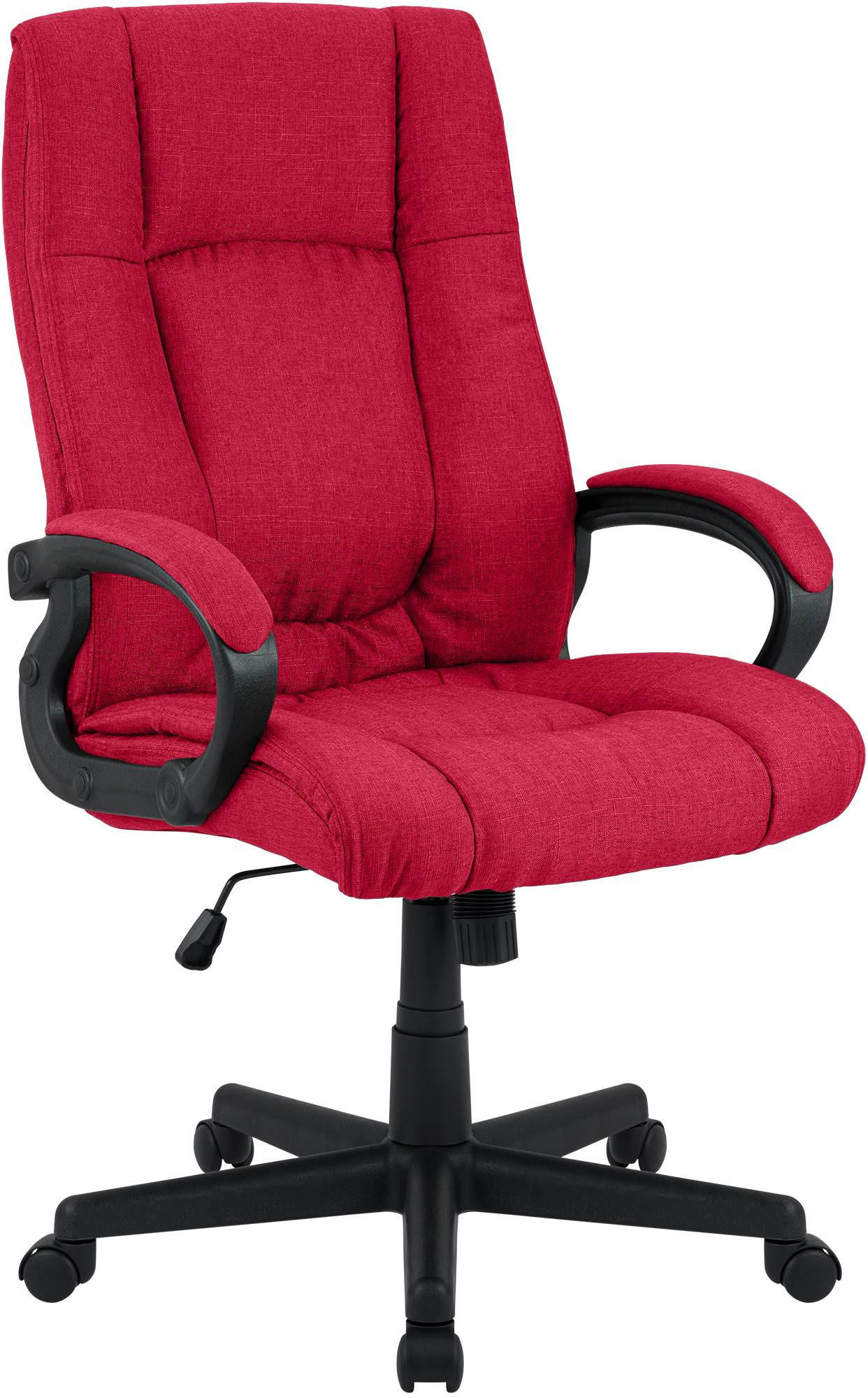 DREHSTUHL Stoff Rot - Rot/Schwarz, Kunststoff/Textil (66/106/70cm) - CLP