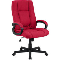 DREHSTUHL Stoff Rot - Rot/Schwarz, Kunststoff/Textil (66/106/70cm) - CLP
