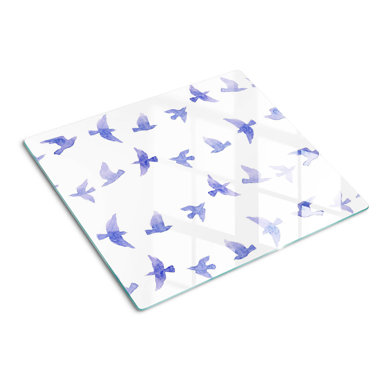 GLASPLATTE 60x52 cm Schwalben - Braun/Weiß, Glas (60/0.4/52cm) - TULUP