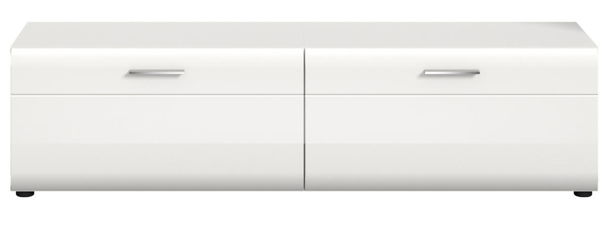 TV-LOWBOARD weiß Hochglanz, TV Unterteil 160 x 41 cm - Weiß Hochglanz/Silberfarben, Holzwerkstoff/Kunststoff (160/41/40cm) - Inn.Furn