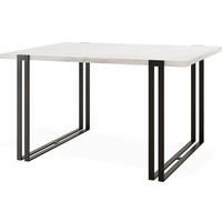 ESSTISCH Marco rechteckig ausziehbar, Marmor Weiß 120-220/80/76 cm - Ecru/Schwarz, Holzwerkstoff/Metall (120/80/76cm) - WFL GROUP