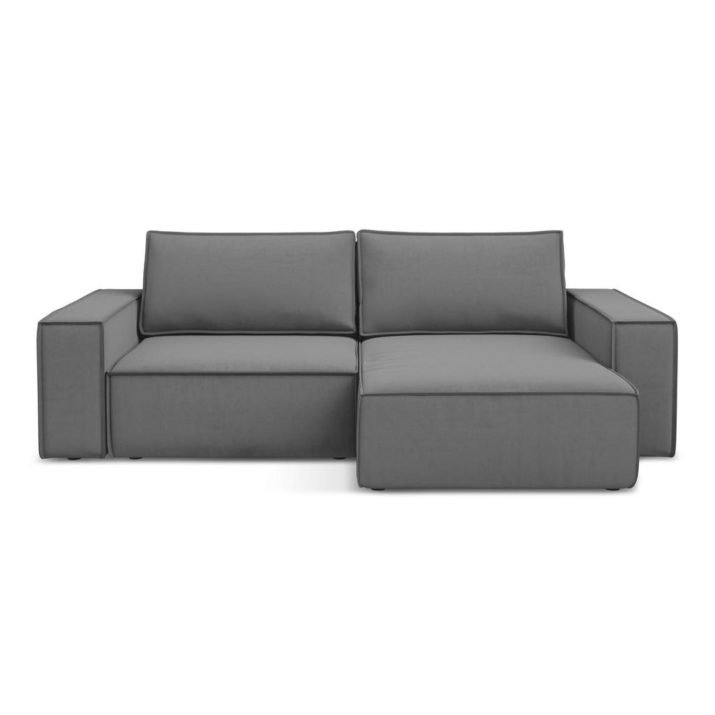 Thumbnail - Makamii Ecksofa, Grau, Textil, 2-Sitzer, Füllung: Schaumstoff, L-Form, Ottomane rechts, 257x148 cm, Made in EU, Wohnzimm...