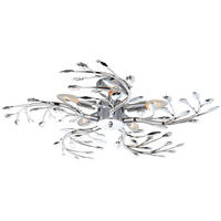 LED DECKENLEUCHTE Chrom Silber Blätter-Design - Silberfarben, Metall (65/65/16cm) - Globo Lighting