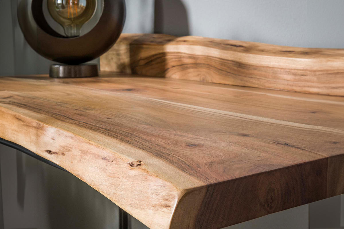 SCHREIBTISCH FERHA Braun Holz - Schwarz/Braun, Holz (60/110/76cm) - KAWOLA