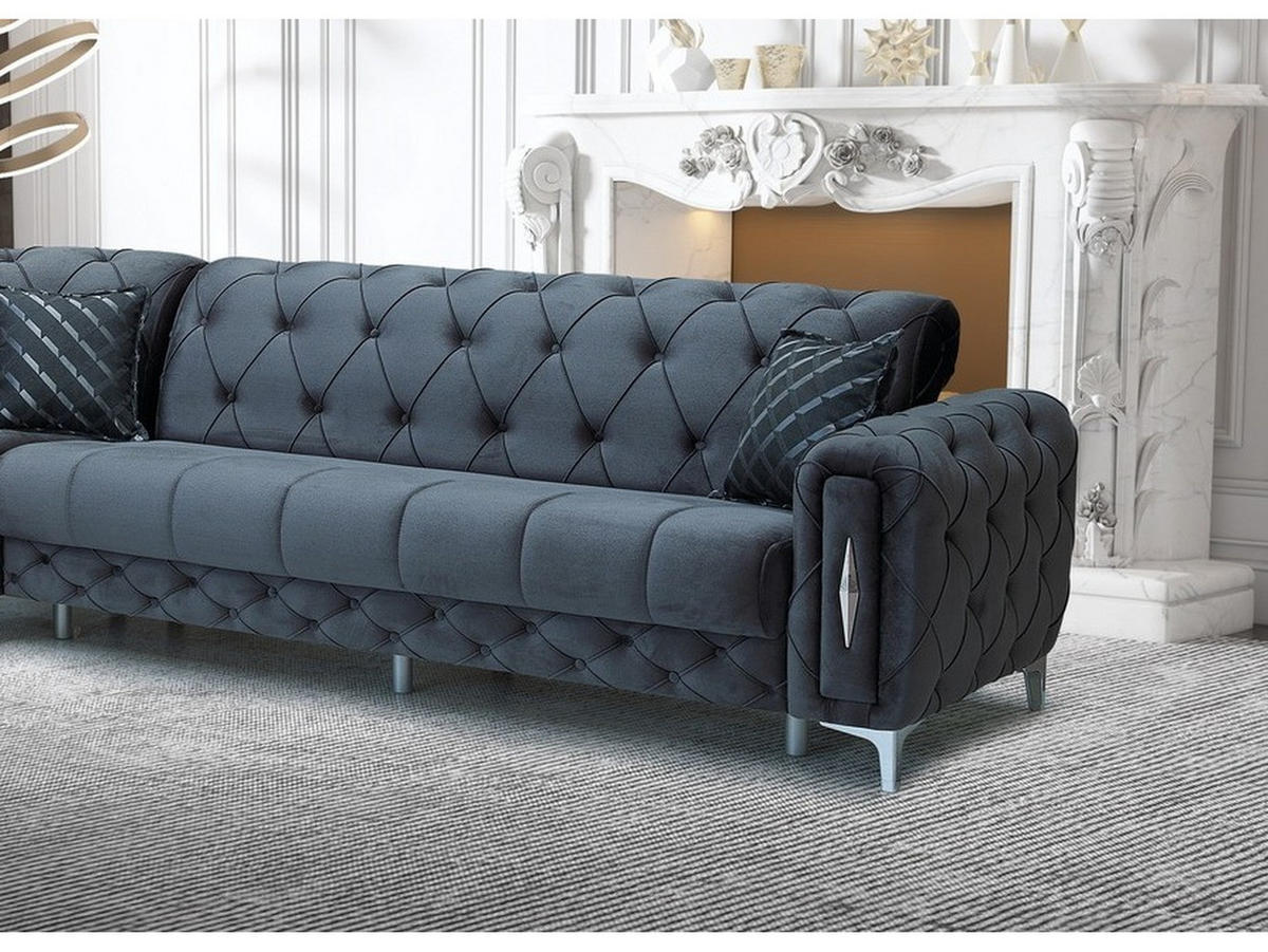 ECKSCHLAFSOFA Patna Antrazhit - Langer Schenkel Links - Anthrazit, Holzwerkstoff/Kunststoff (315/245cm)