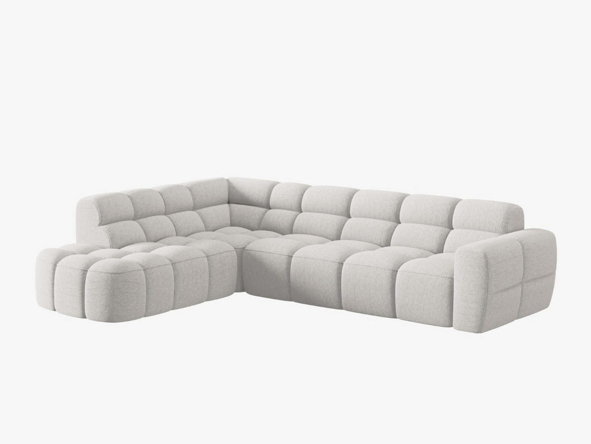 ECKSOFA links Lisa aus strukturiertem Stoff hellgrau 5 Sitzplätze - Hellgrau, Textil (234/293cm) - Micadoni