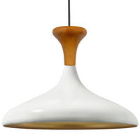 PENDELLEUCHTE Champion Pilz-Holz 35/29 cm - Goldfarben/Weiß, Holz/Metall (35/29cm) - Bamyum