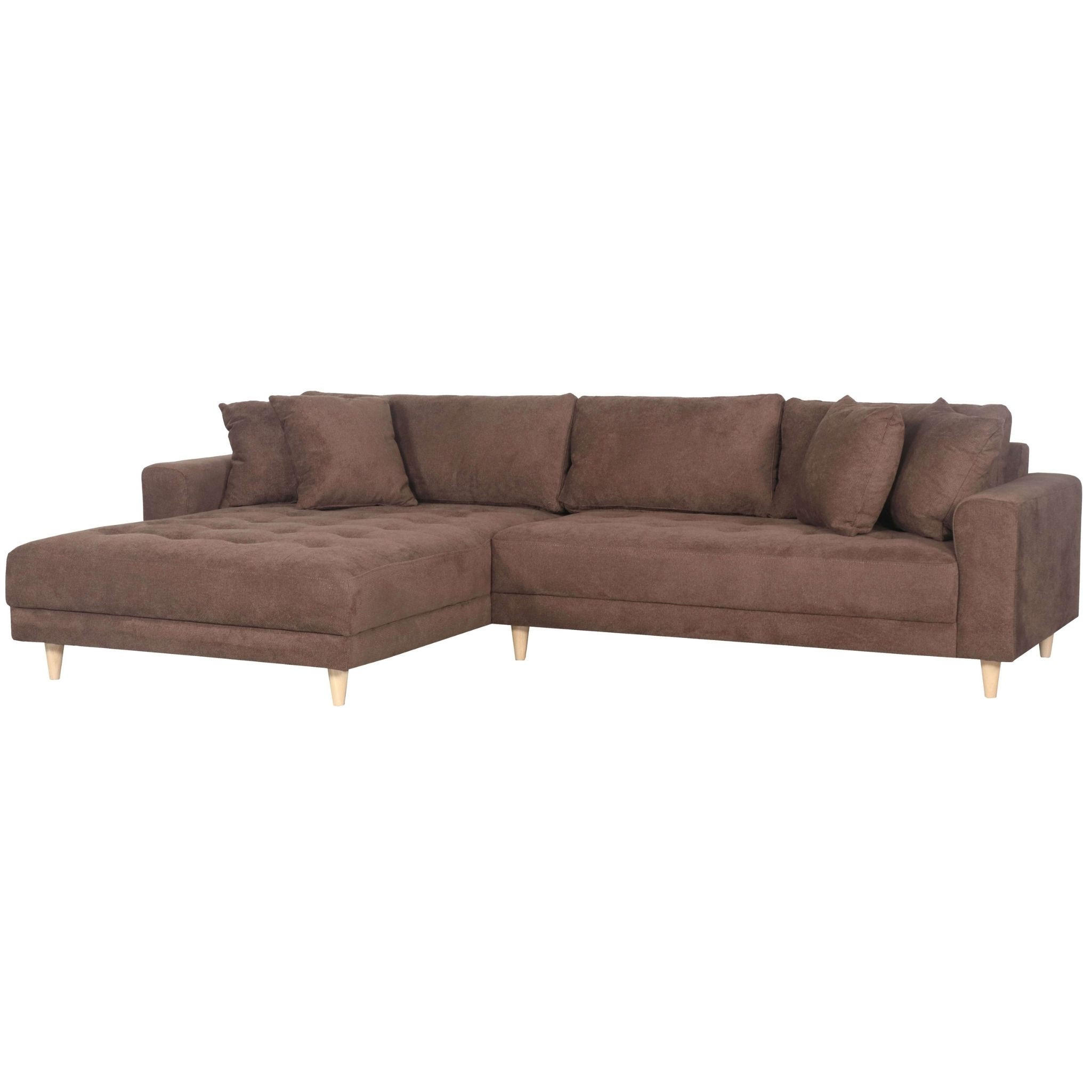 ECKSOFA Gorino - Hellbraun/Braun, Holz/Textil (283/176cm) - Mr. Deko