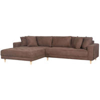 ECKSOFA Gorino - Hellbraun/Braun, Holz/Textil (283/176cm) - Mr. Deko