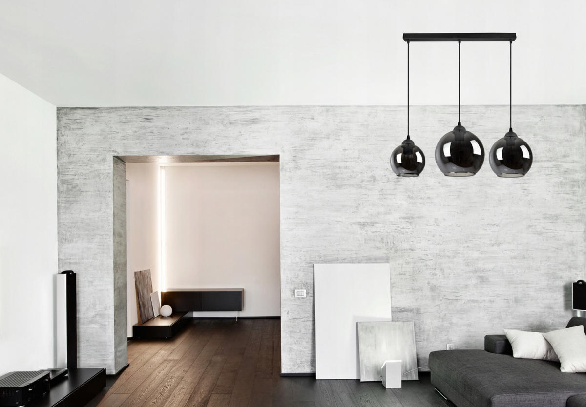 PENDELLEUCHTE HAGEN - Transparent/Anthrazit, Glas/Metall (20/70/80cm) - kiki design