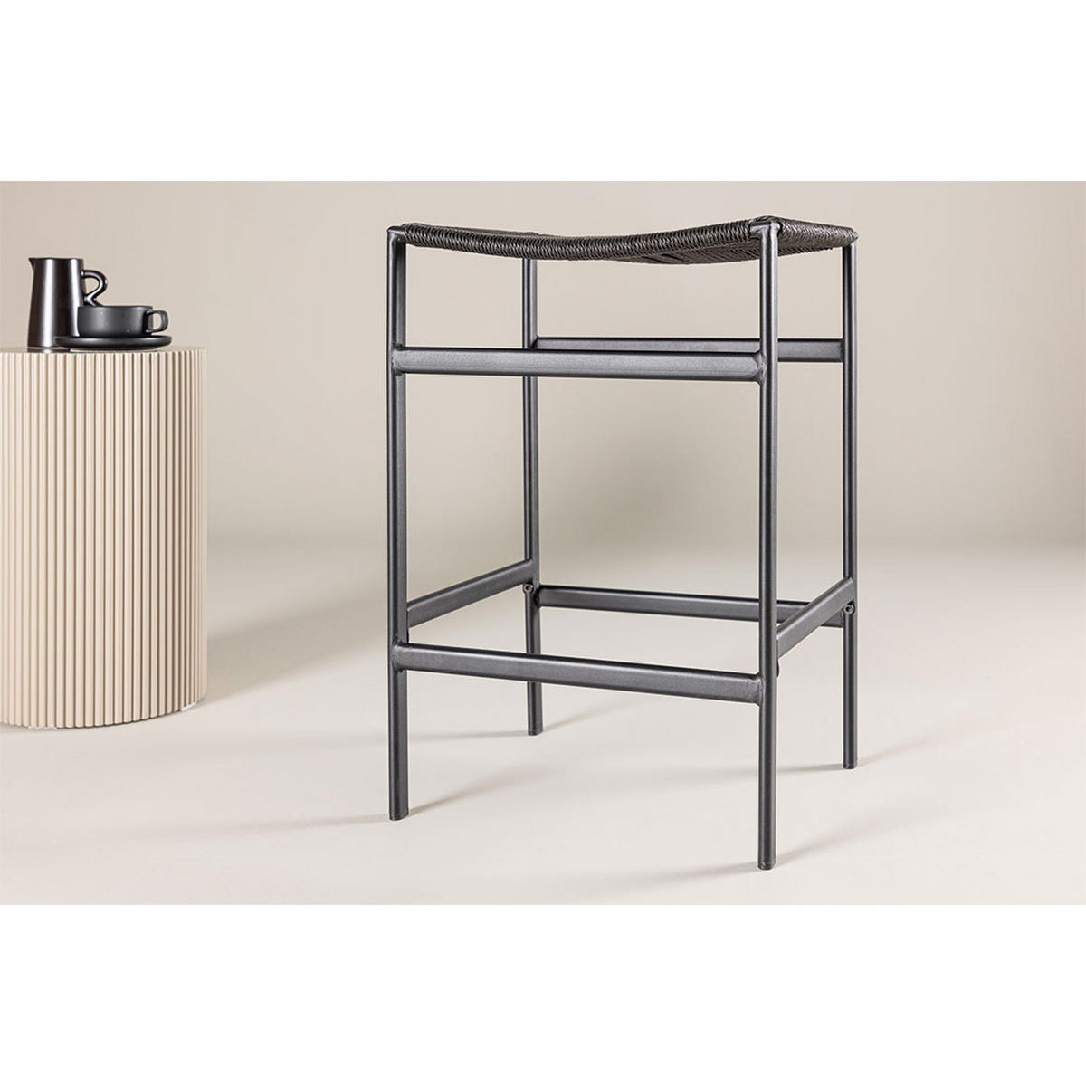 BARHOCKER, Polly, Stühle Schwarz, Metall, 45 x 40 x 66 cm - Schwarz, Textil/Metall (45/66/40cm) - ebuy24