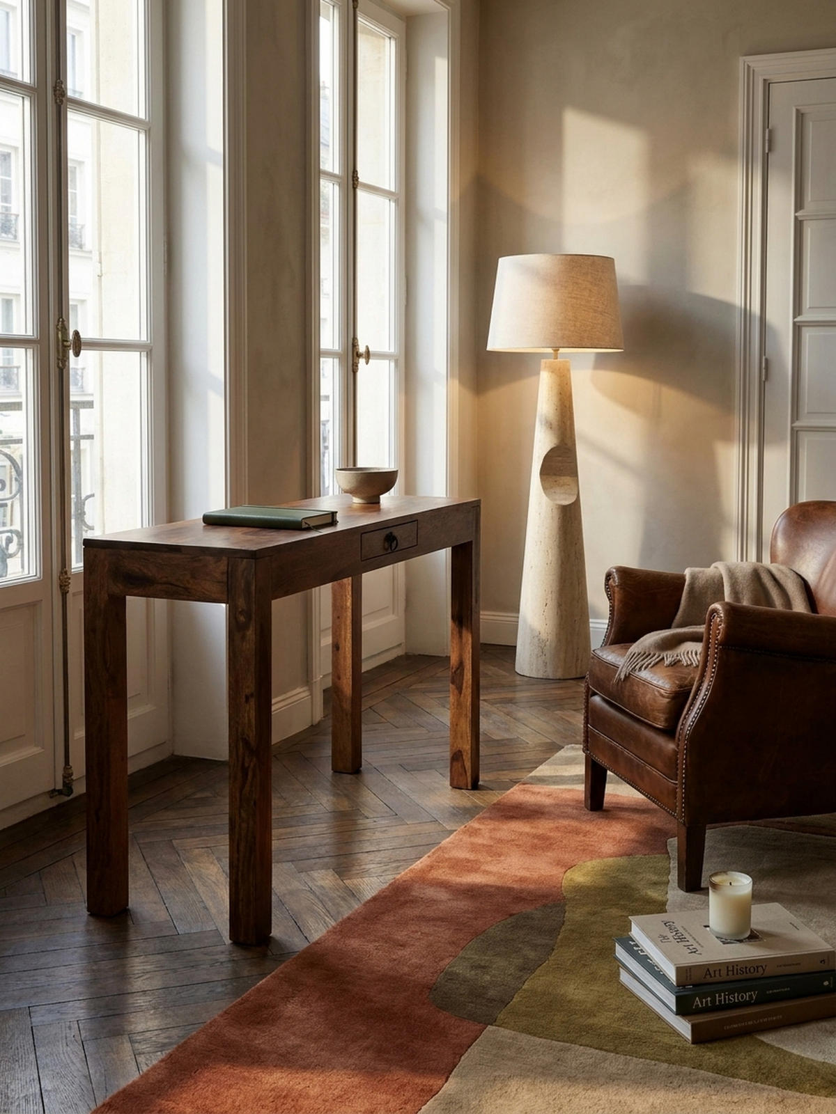 SCHREIBTISCH – Massivholz, 118x40x76 cm, dunkelbraun, kompakt, handgefertigt - Dunkelbraun/Braun, Holz/Metall (40/118/76cm) - KADIMA DESIGN