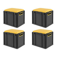 EUROBOX 4x NextGen Seat Gelb, HxBxT 36,5x30x40cm, 30 Liter, Griffe offen, Schwarz - Schwarz, Kunststoff (30/36.5/40cm) - PROREGAL