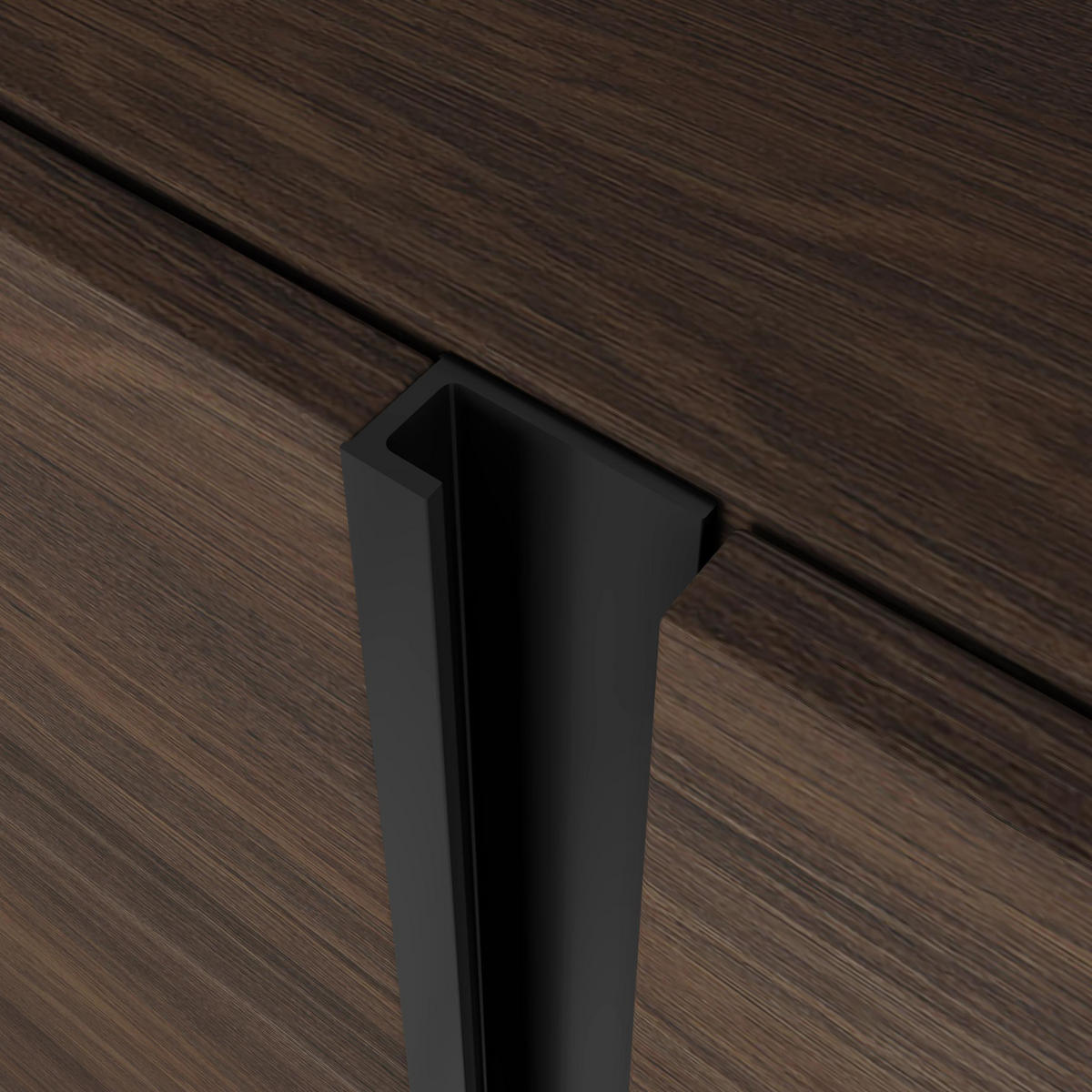 LOWBOARD, Dunkler Eiche und Schwarz, 315/35/50cm, Kamin mit Feuereffekt XXL - Dunkelbraun, Holzwerkstoff (315/50/35cm) - Skraut Home