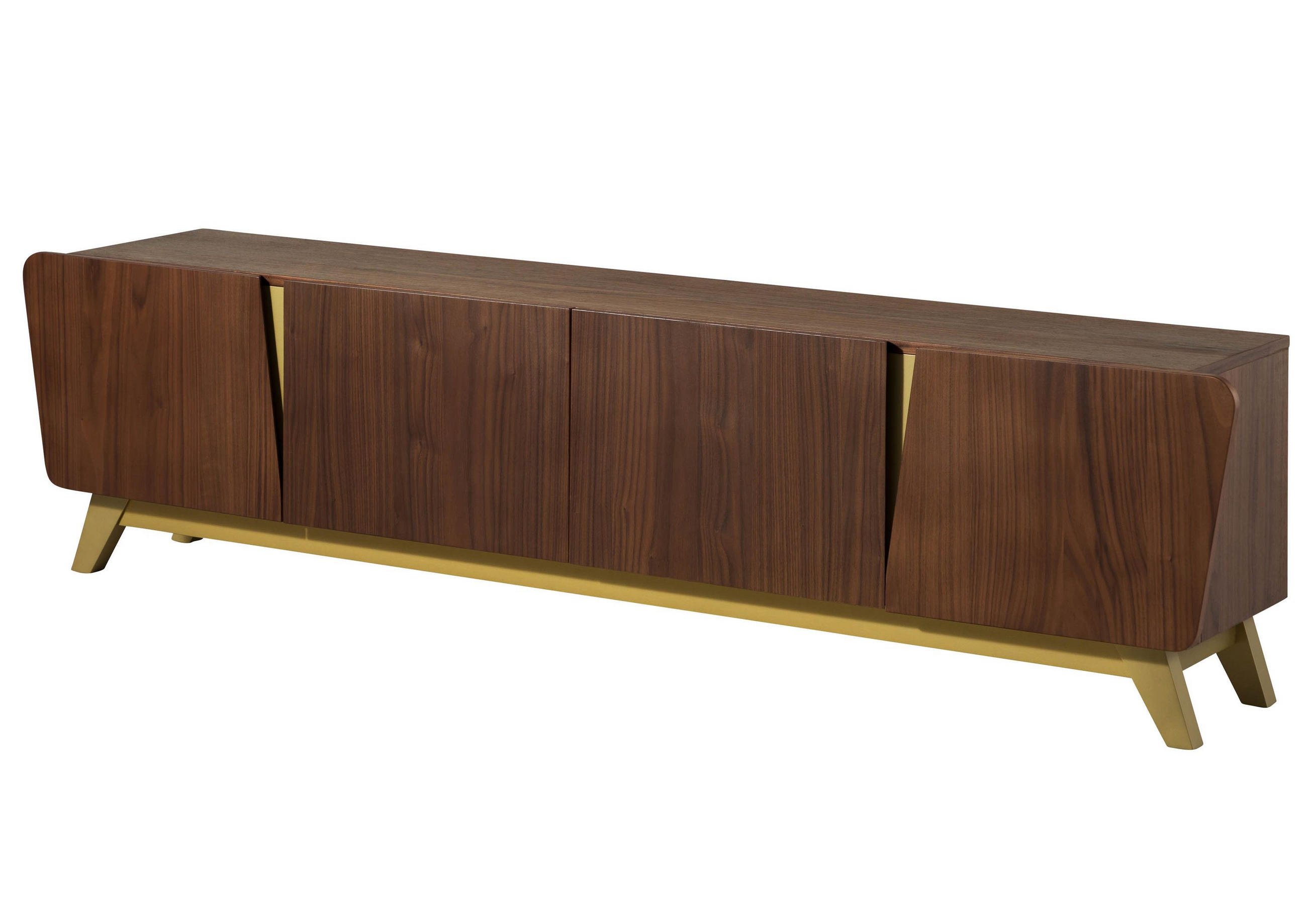 TV-BOARD Nussbaum-Echtholzfurnier 220x40x55 braun lackiert BUTTERFLY #111 - Braun, Holz (220/55/40cm) - Massivmoebel24