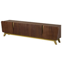 TV-BOARD Nussbaum-Echtholzfurnier 220x40x55 braun lackiert BUTTERFLY #111 - Braun, Holz (220/55/40cm) - Massivmoebel24
