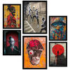 POSTER Set Mit 6 Graffiti Straßenkunst A3 & A4 Schwarzer Rahmen - Schwarz, Papier (29/3cm) - Nacnic