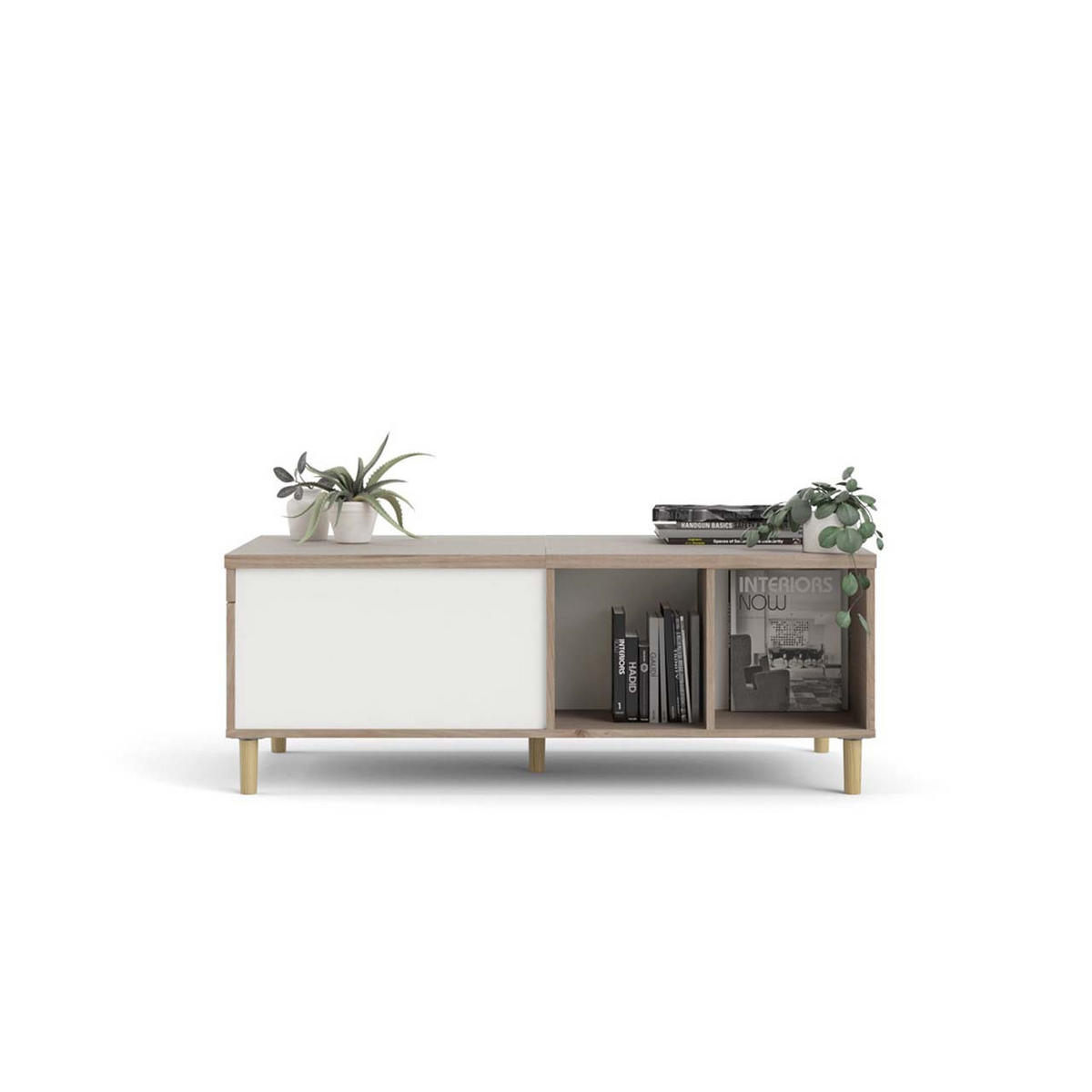 COUCHTISCH Weiß - Weiß, Holzwerkstoff (61/120/45cm) - ebuy24
