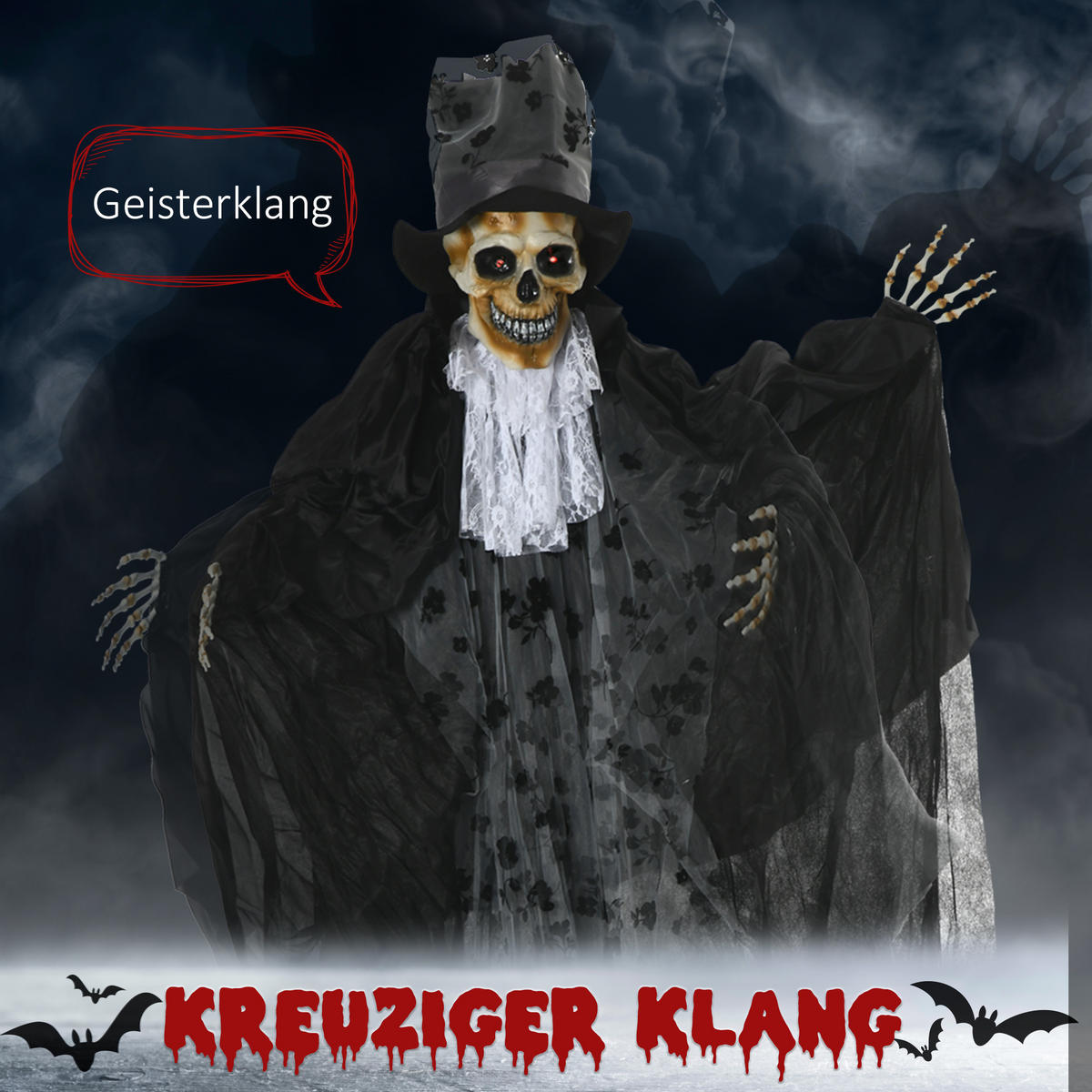 HALLOWEEN-DEKORATION Schwarz 115.0/65.0/189.0cm - Schwarz, Textil (65/189/115cm)