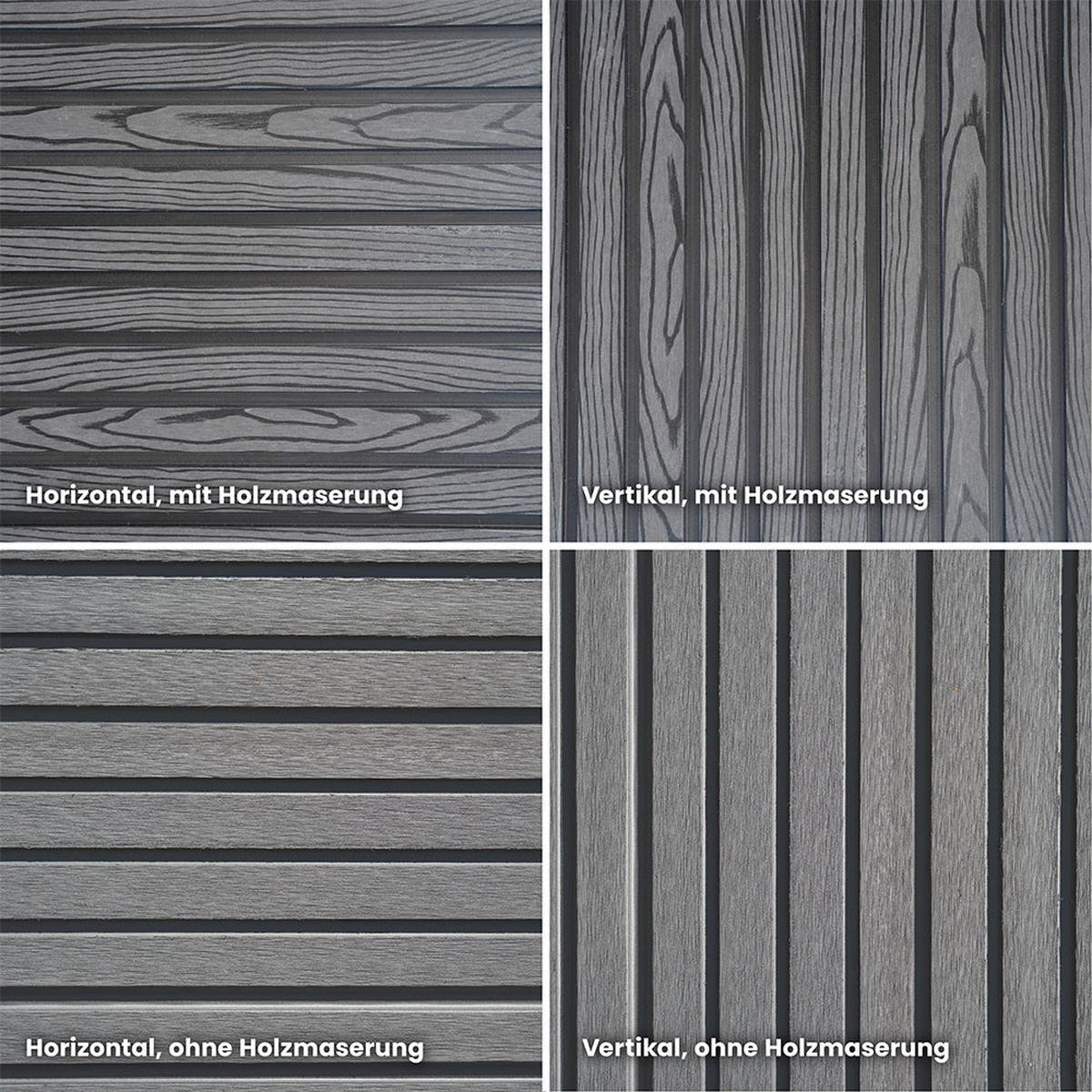 SICHTSCHUTZZAUN CALLADO PREMIUM - 185 cm, 2 x Element + 3 x Pfosten - Anthrazit, Kunststoff (253/185cm) - Home Deluxe